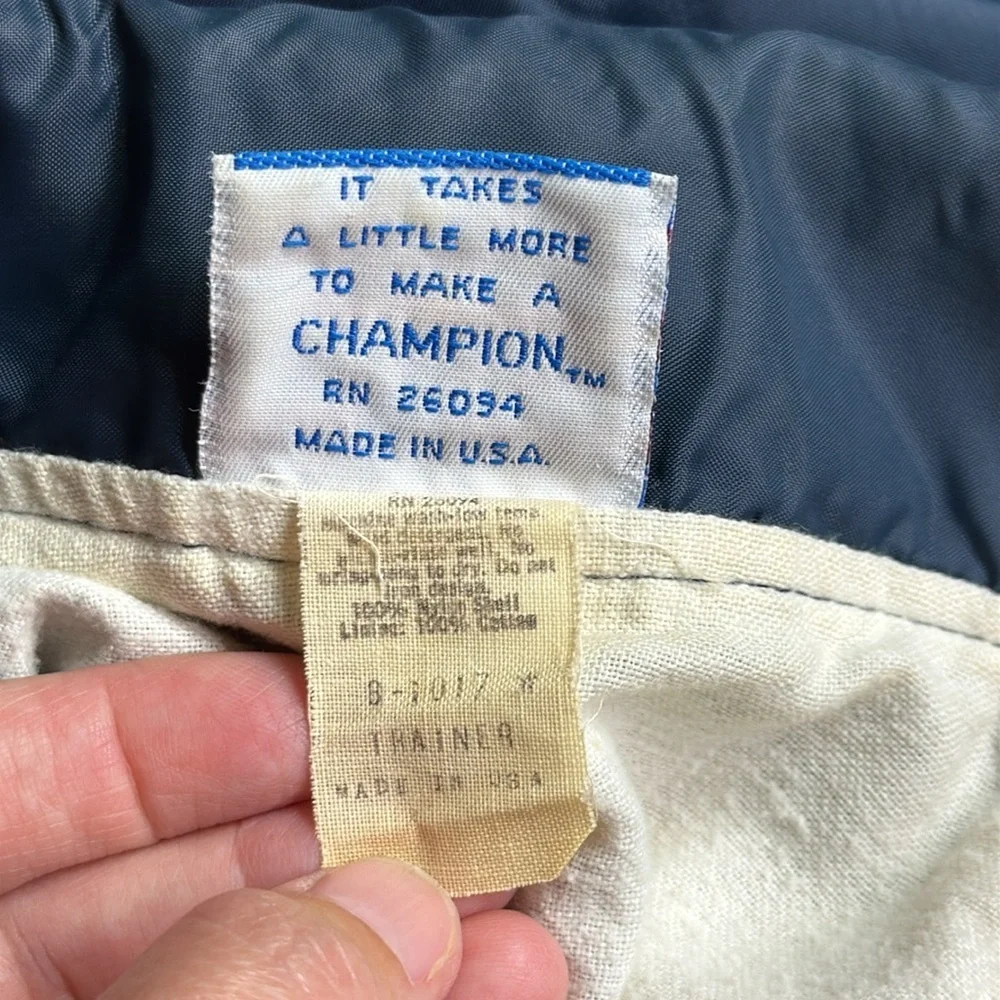 Vintage Champion King's Cove Navy Blue Button Jacket Size Medium 80s